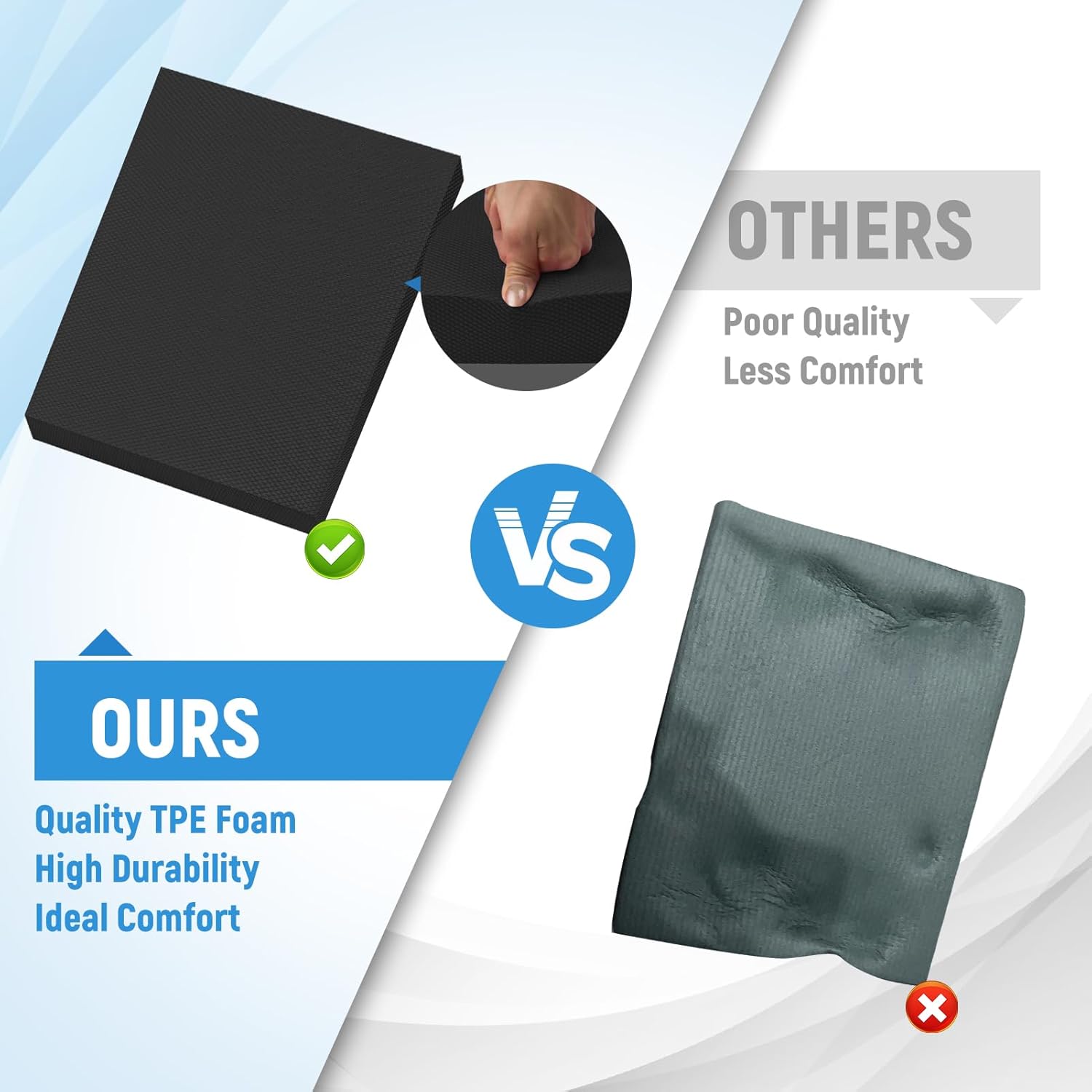 High-Density Balance Pad for Exercise,Non-Slip Foam Mat for Pilates, Fitness,Yoga, Core Training Physical Therapy, Knee Pad for Floor