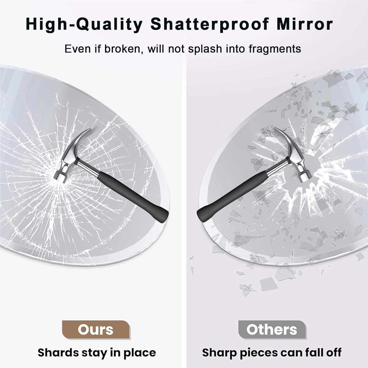 20"x28" Oval Bathroom Mirror for Over Sink, Beveled and Polished, Frameless Wall Mirror for Bathroom, Bedroom, Vanity, Entryway, Modern and Elegant