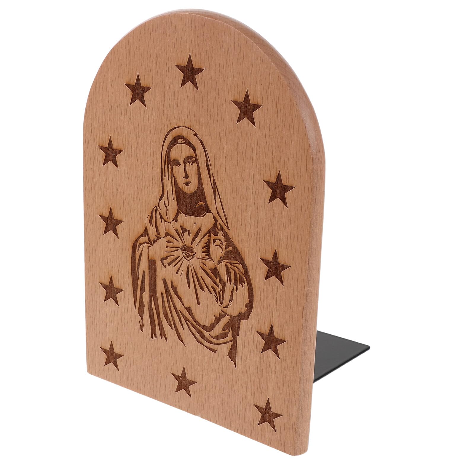 Virgen María de madera para bautizos y confirmaciones con atril antideslizante