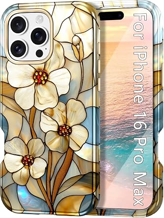 Btscase for iPhone 16 Pro Max Case 2024,[Military Grade Drop Tested] Marble Pattern Design Slim Rugged Shockproof Women Girls Men Protective Anti-Scratch Cover for iPhone 16 Pro Max, Light Brown