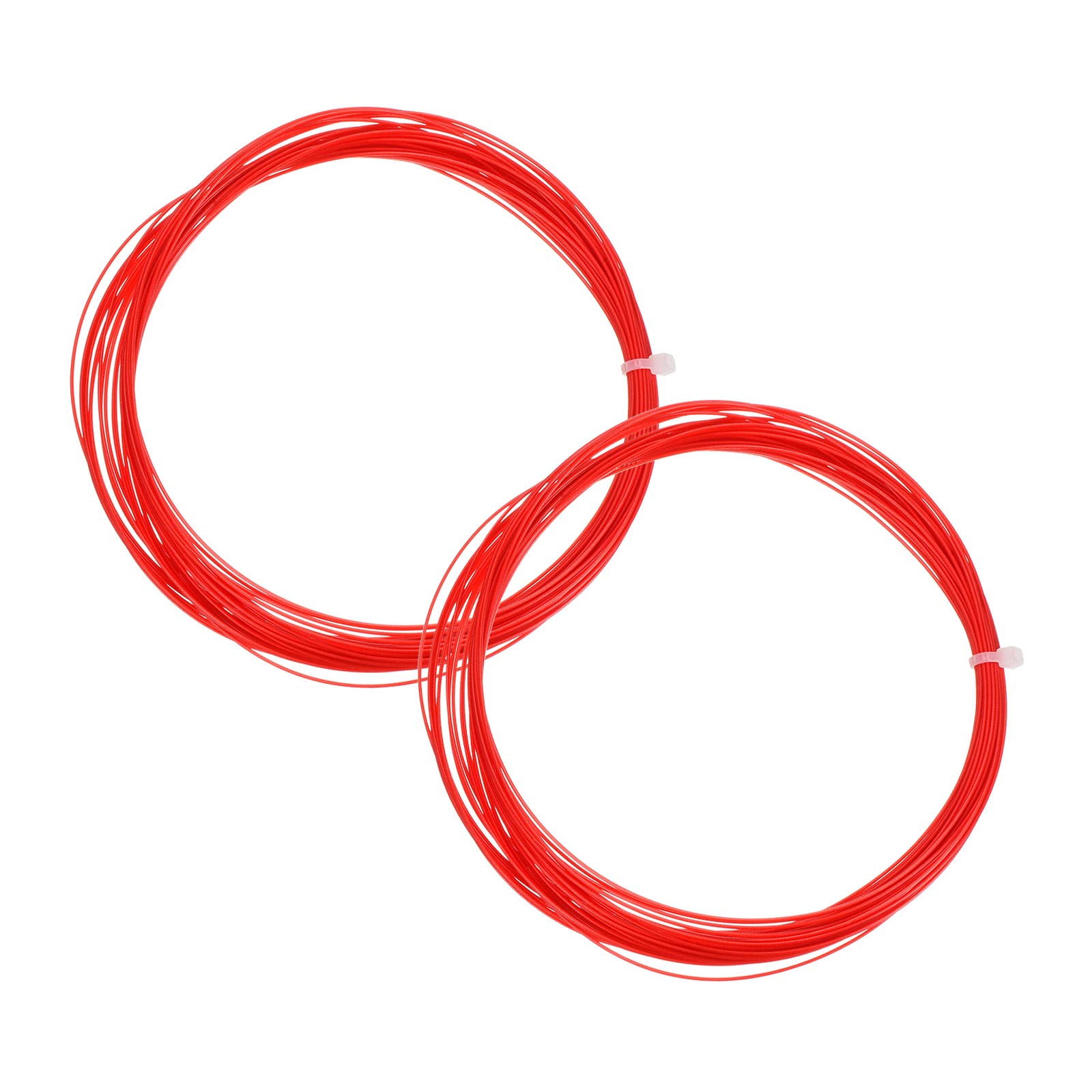 PATIKIL 10M x 0.75mm Badminton Racket String, 2 Pack High Flexibility Nylon String Replacement Thread Line Badminton Repair Accessory, Red