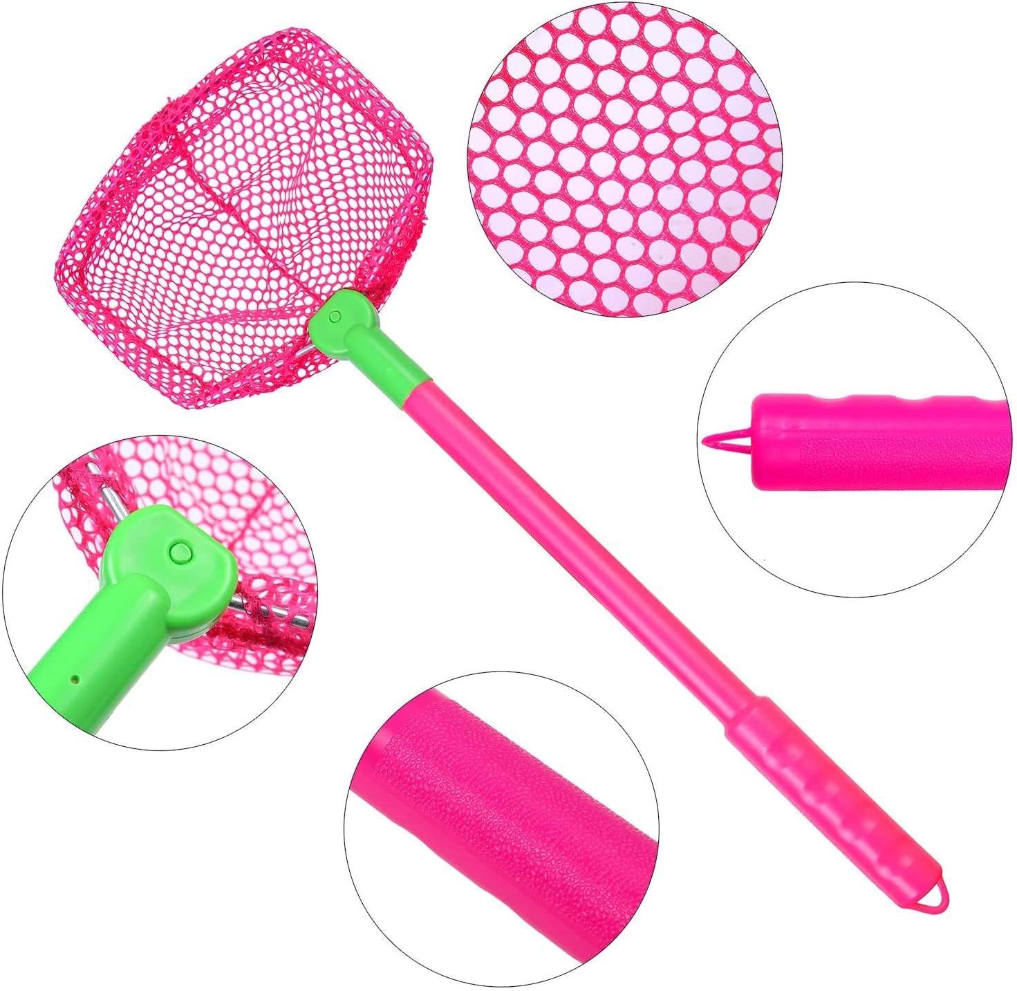 Elcoho 3 Pieces Fishing Net Catching Bug Nets Fish Butterflies Nets Beach Toys for Outdoor Playing