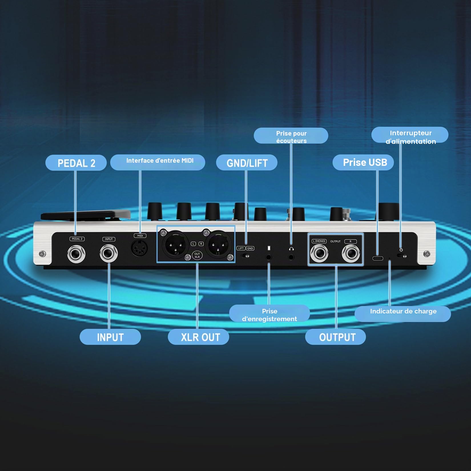 M-VAVE MK-300 AMP Modeler et processeur d'effets pour guitare basse avec plus de 320 effets, 160 préréglages, boucleur, machine à tambour, batterie USB/BT 10H pour live/enregistrement