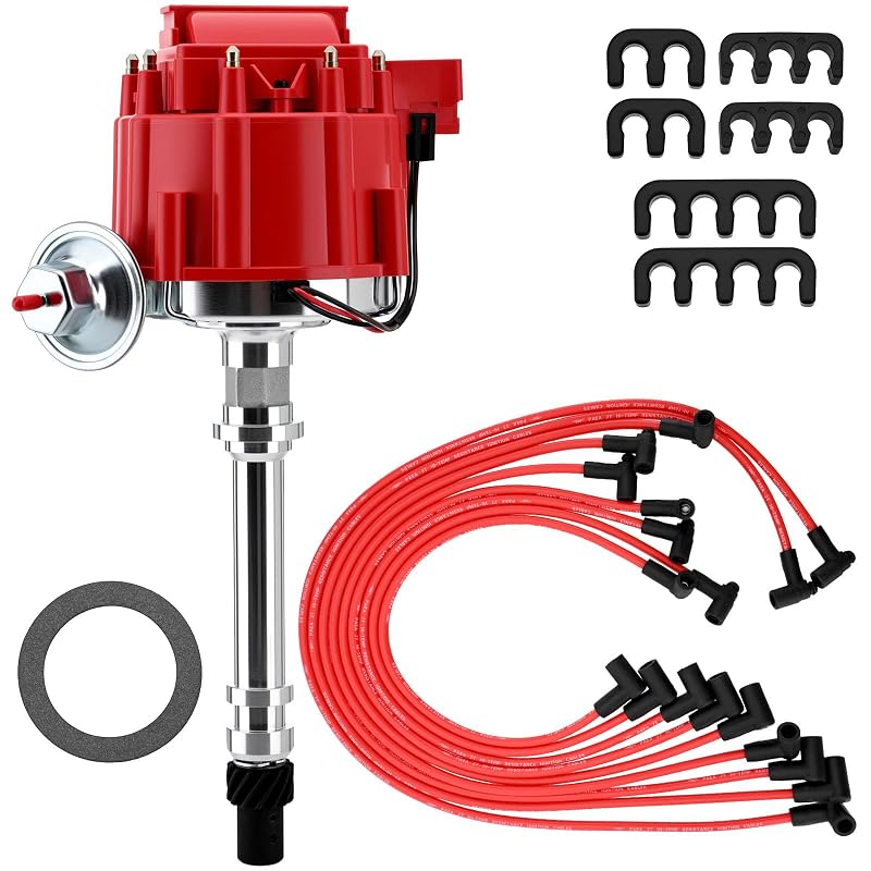 Distribuidor de ignição HEI CarBole 8362 com cabos de vela para Chevrolet Small Block e Big Block – Kit com 16 itens
