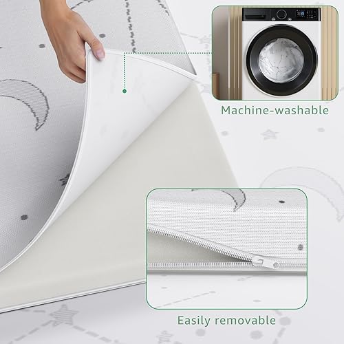 Miniatura 5 de YENING Pack and Play - Cubrecolchón para bebé Pack N Play, para parque infantil y corral con funda lavable de 38 x 26 x 1 pulgada, paquete de 2 (1