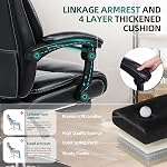 COLAMY chaise de bureau avec repose-pieds, chaise en cuir ergonomique avec support lombaire gonflable, chaise de bureau à domicile avec 90°-130° inclinable haut dos pour l'étude de travail des adultes, noir