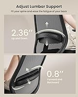 Vista 4 de ProtoArc Silla ergonómica de oficina – EC200 Silla de escritorio de malla con respaldo alto para computadora con soporte lumbar, reposacabezas