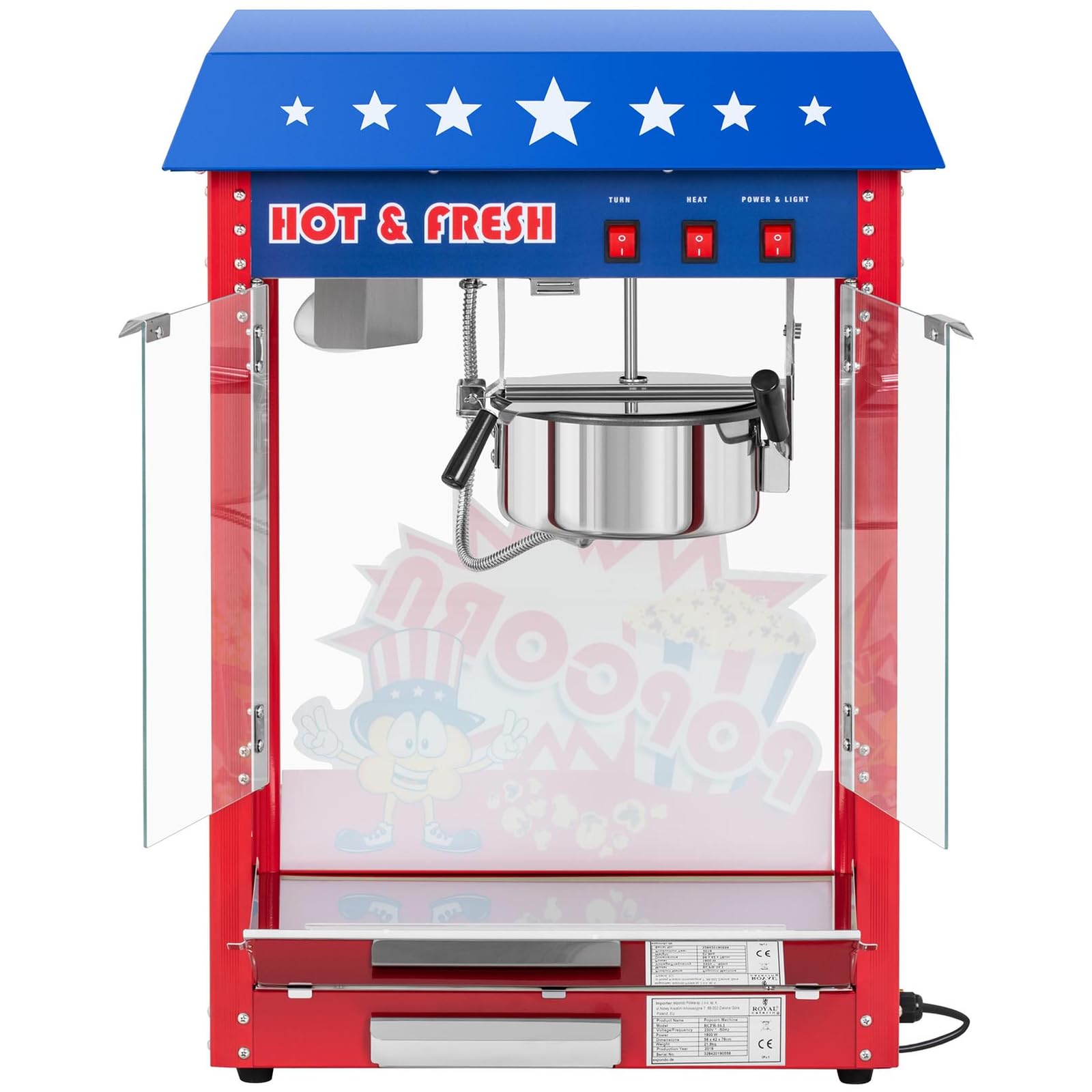 Royal Catering - Palomitera - 1500 W - diseño americano