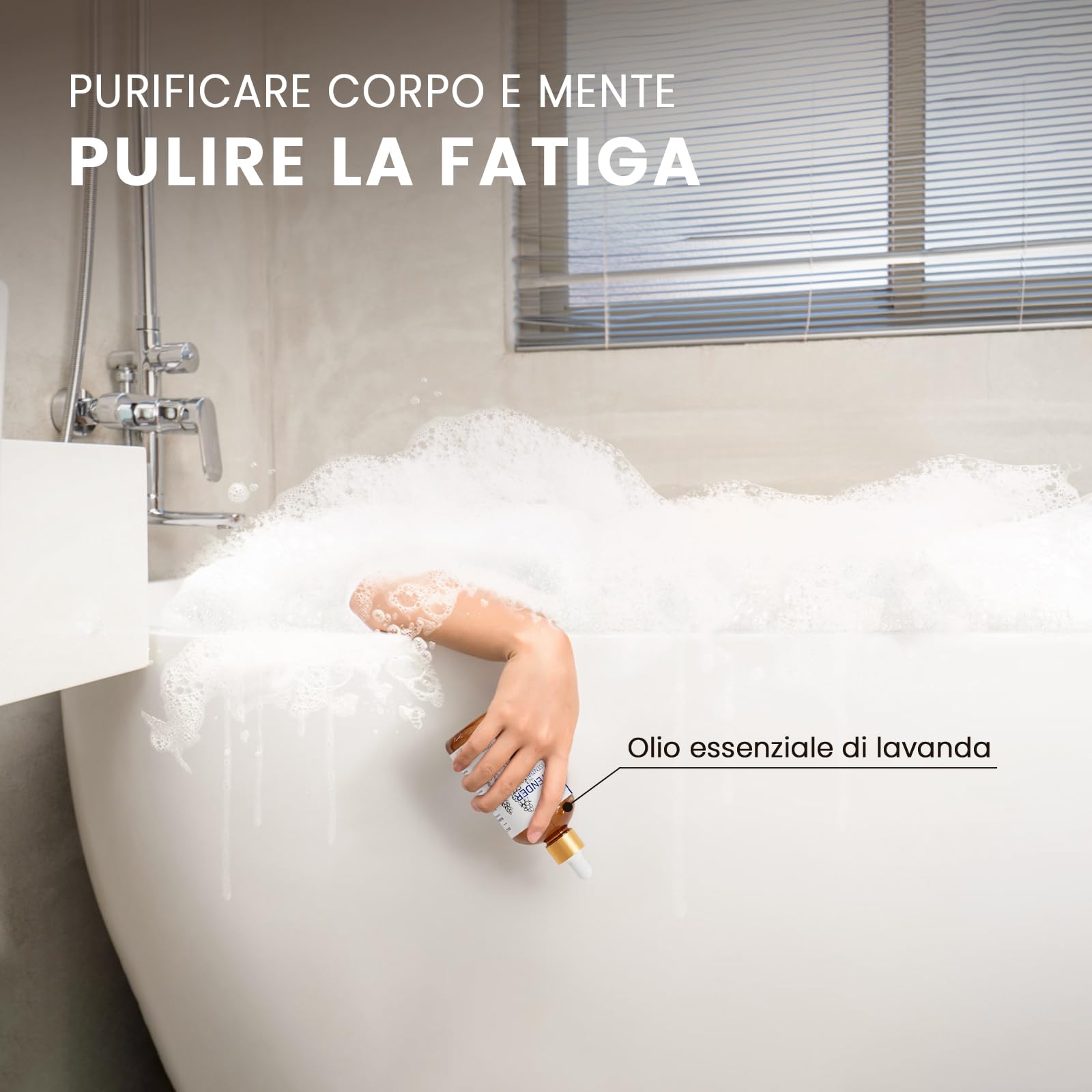 HIQILI 100ml Olio Essenziale Lavanda - 100% Puri Non Diluiti, Grado Terapeutico per Diffusore Aromaterapico in Camera, Allevia lo Stress, Migliora la Qualità del Sonno | con Contagocce in Vetro