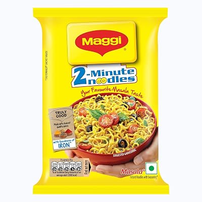 MAGGI 2-Minute Instant Noodles, Masala Noodles With Goodness Of Iron, Made With Choicest Quality Spices, Favourite Masal
