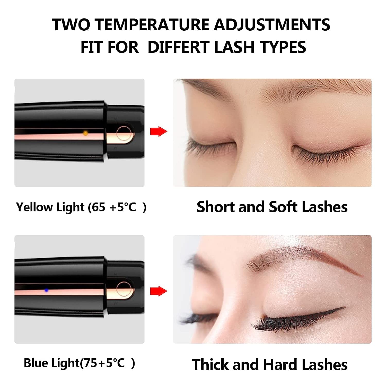 TECNOVIQ Heated Eyelash Curler, Rechargeable Lash Styler with 2 Heat Settings, Quick 24H Long-Lasting Curl, Portable Makeup Tool 2