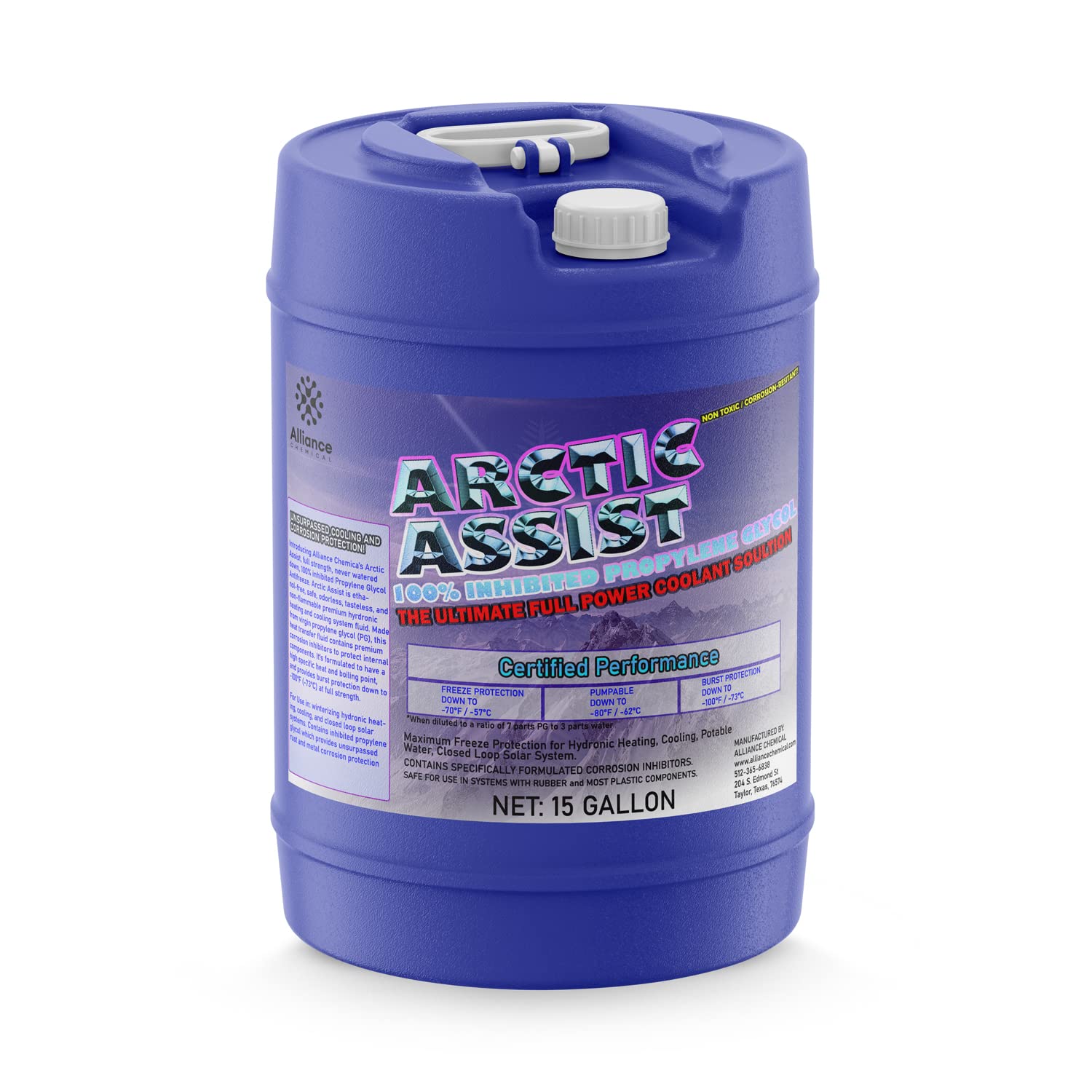 Alliance Chemical Arctic Assist - 15 Gallon Drum - 100% Inibited Propylene Glycol
