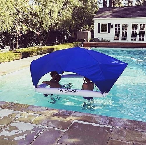 AquaCabana Flotador de piscina con dosel, el único del mundo para todo el día/todo el camino inflable para piscinas, playas, lagos y ríos,