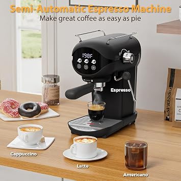 20 Bar Espresso Machine, Compact Espresso Maker with Milk Frother