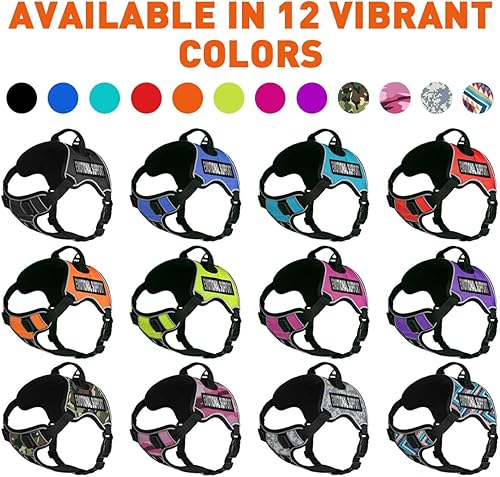 Miniatura 2 de Dogline Quest Arnés para perro sin tirones con soporte emocional parches reflectantes extraíbles suave y cómodo chaleco para perro con hebilla doble