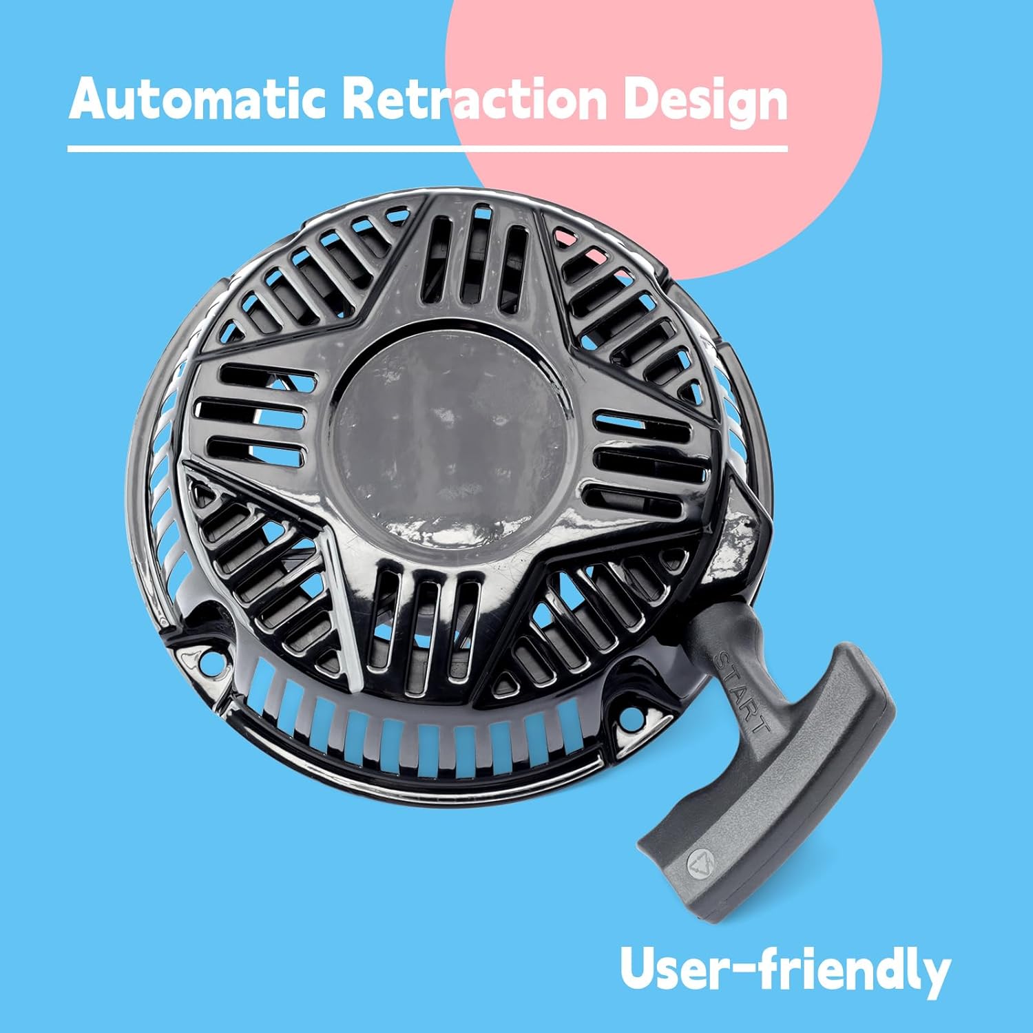 Recoil Starter Assembly Replacement for Black Max BM80525VNM for Ryobi for Echo for Hart for Ducar 212cc Engine 2500 2900 3100 3300 3200 3600 PSI Pressure Washer, w/Bolt & Gasket