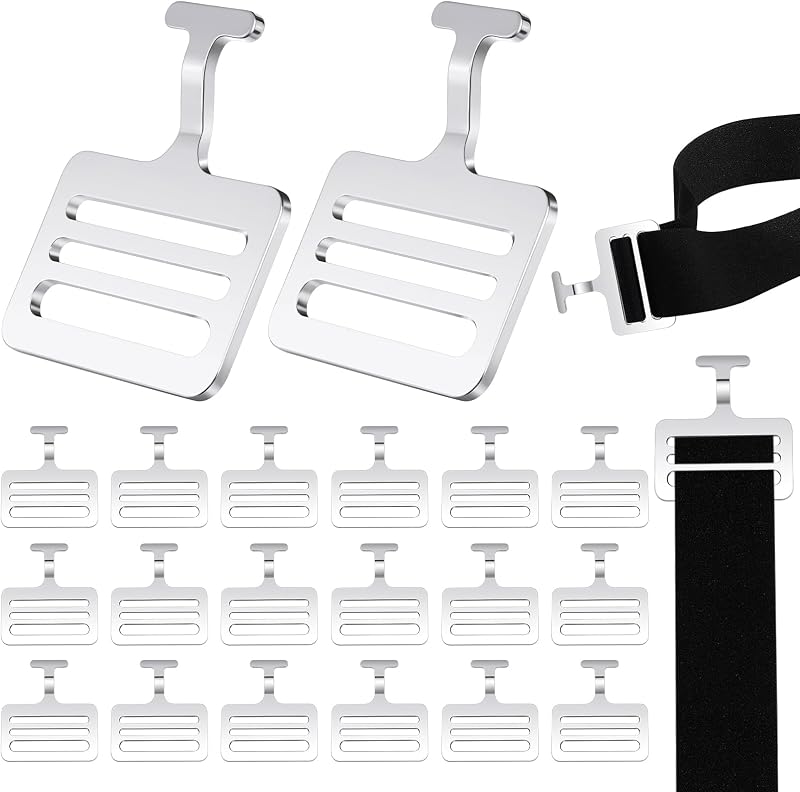 Shoulder Pad T Hook with Elastic Strap,Include Silver Metallic Football T Hook for Youth Adult Football Shoulder Pad Straps