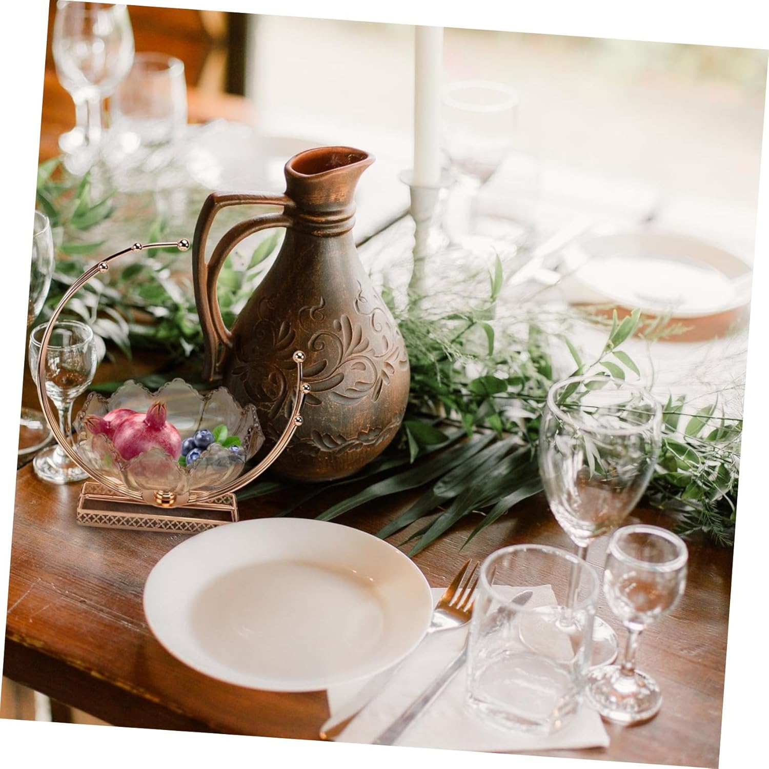 Luxshiny 1pc Decorative Glass Fruit Tray Nordic Style and Glass Fruit Bowl for Kitchen and Home Decor for Parties and Everyday Use