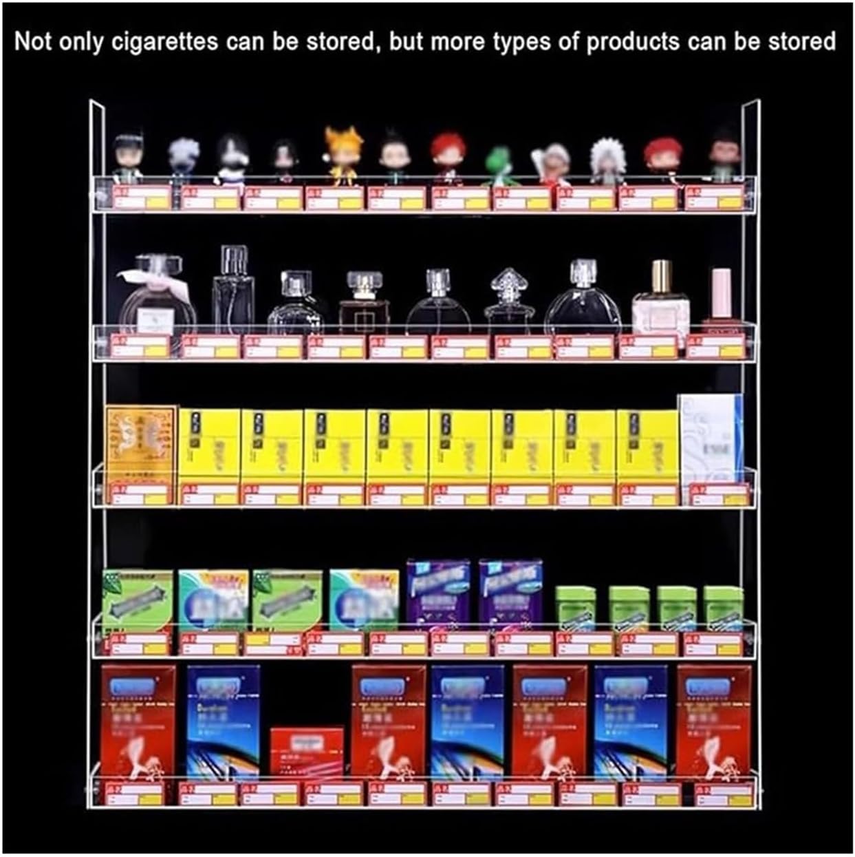 Wall-Mounted Cigarette Display Holder for Supermarkets & Convenience Stores, Automatic Cigarette Pusher Rack, 32x10x86cm Candy Rack for Easy Access & Visibility
