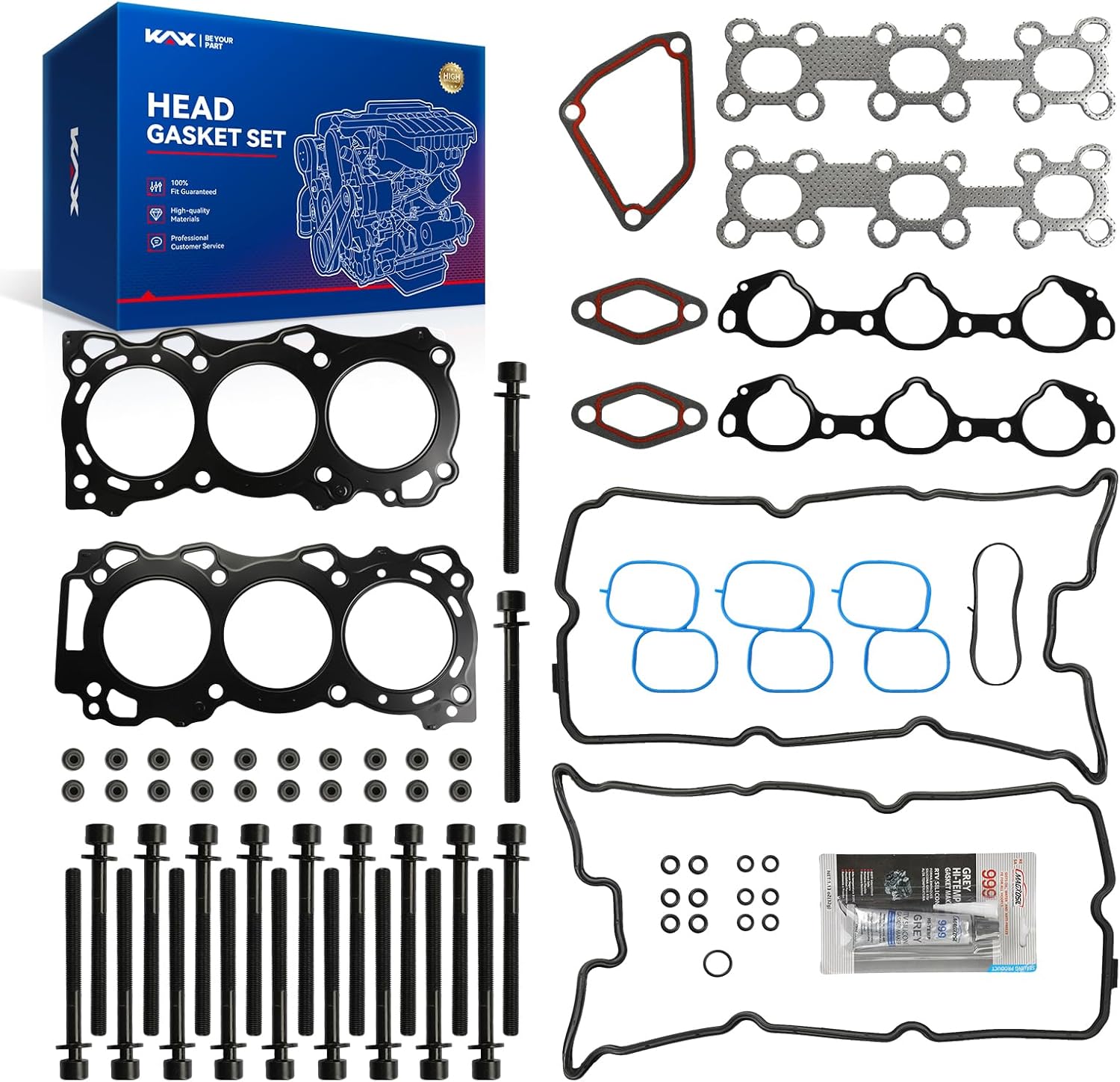 KAX Engine Cylinder Head Gasket Set Compatible with Nissan Frontier 2005-2019, Pathfinder 2005-2012, Xterra 2005-2015, NV2500 NV1500 NV3500 2012-2020 4.0L, Head Gasket Kit, OE#HS26370PT ES72900