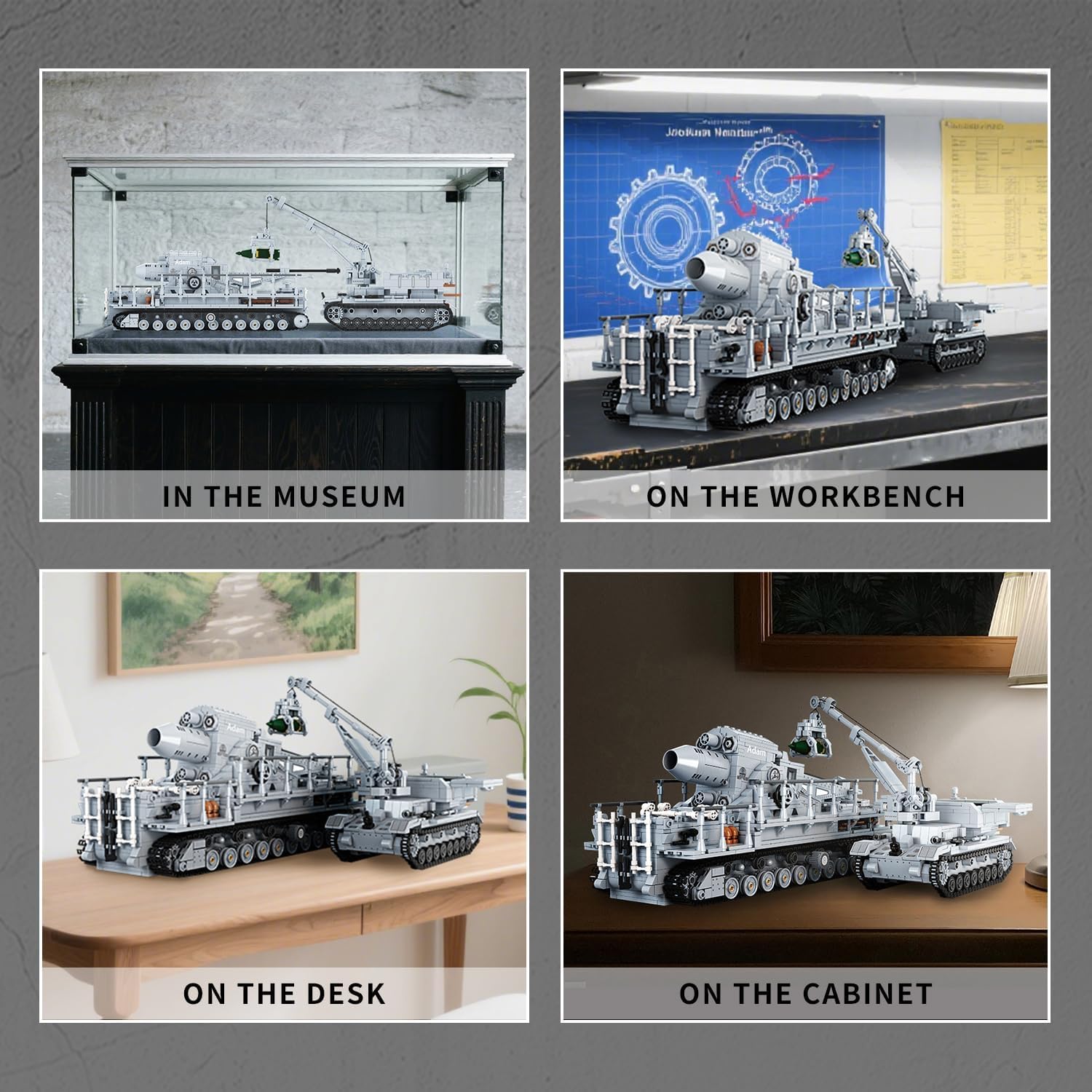 Karl Heavy Mortar Tank Building Block Set 2875 Pieces, Compatible with Lego Military Army Set for Adults WW2 German Mortar Model Kit with Ammo Tractor, 1: 26 Scale Vehicles Model Home Decor