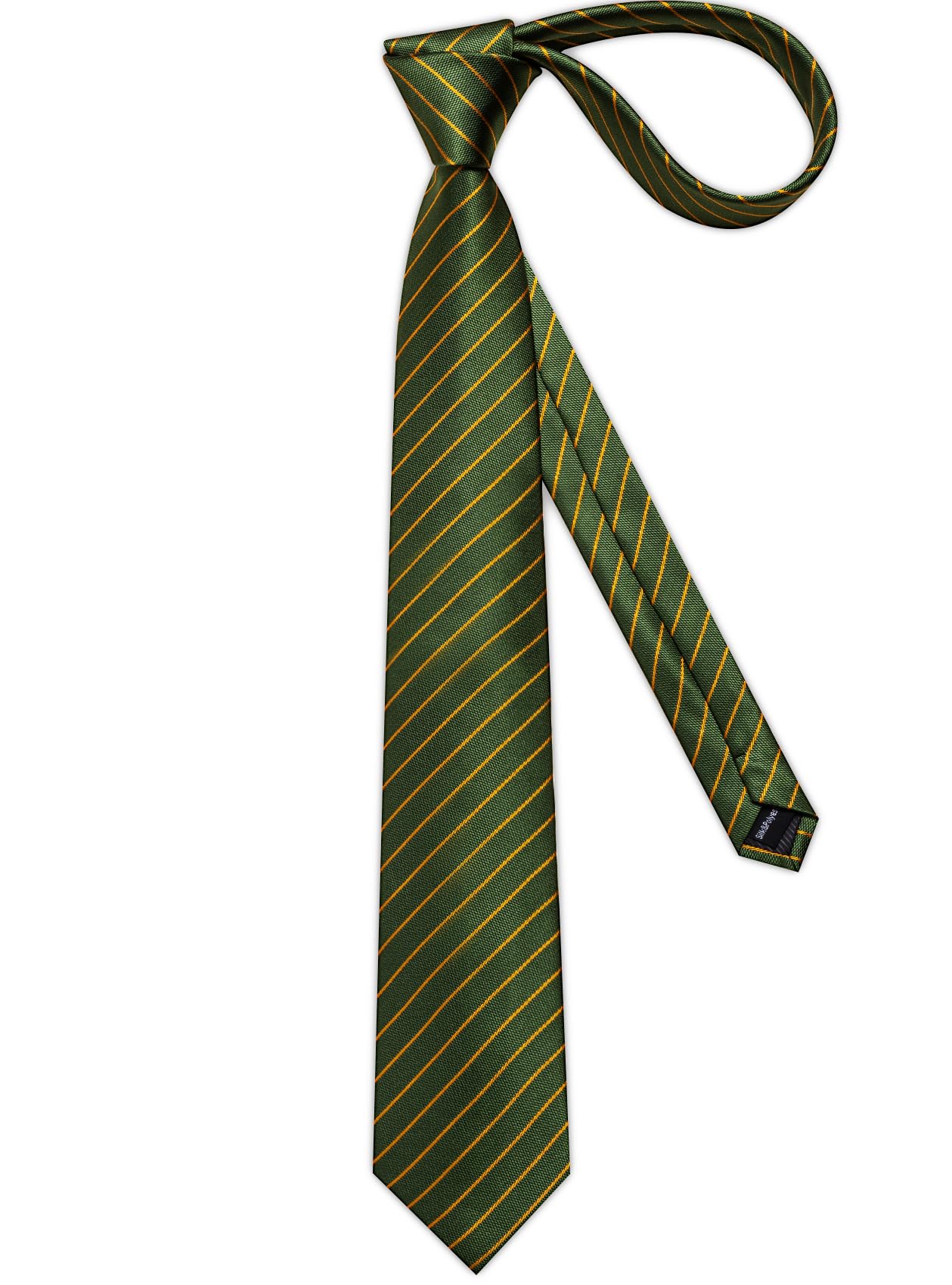 Herren-Krawatten, 160 cm, extra lang, klassisch, gestreift, Krawatte und Einstecktuch, Seidenkrawatte, Taschentuch, Krawattenklammer für formelle Hochzeit, Party