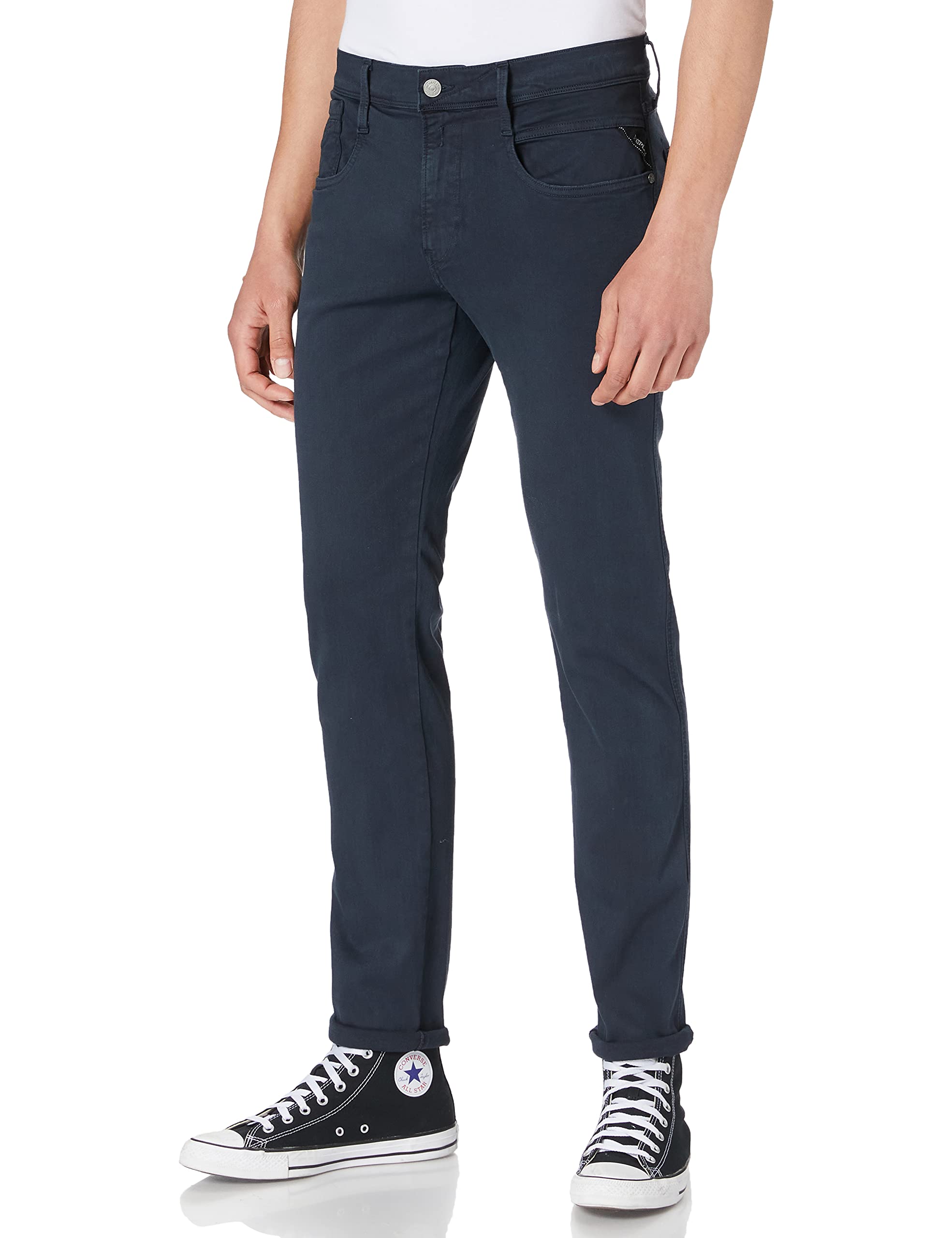 REPLAY Men's M914Y Anbass Hyperflex Colour Xlite Jeans, Blue 010, 38W / 32L
