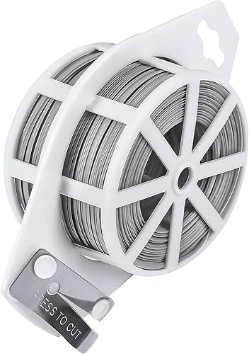 Shintop 328 Feet Garden Plant Twist Tie with Cutter for Gardening, Home, Office (Gray)