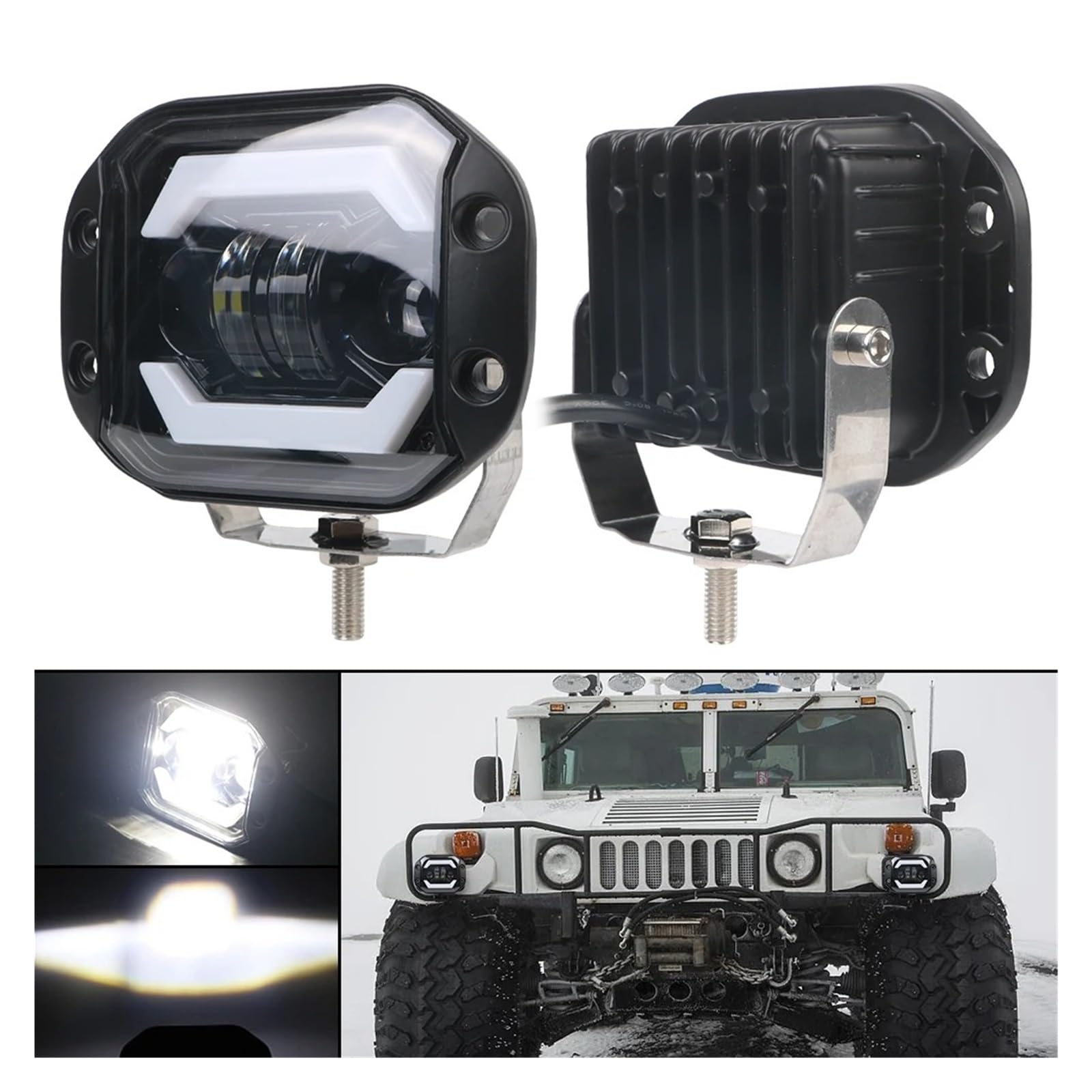 Fendinebbia Per Jeep Camion Fuoristrada 4x4 SUV Fari LED 12 V Anabbaglianti DRL Da Incasso Luce Di Guida Faretto A LED Per Auto Da 5 Pollici