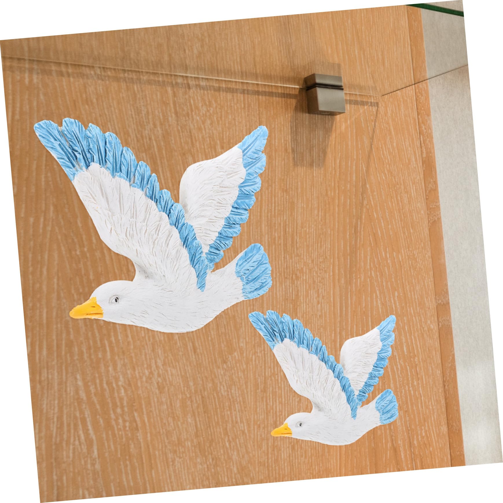 NOLITOY 3pezzi Gocce di Uccelli Appese in Resina Gabbiani Parete Uccelli Decorativi Ciondolo da Parete per Casa Blu Destra