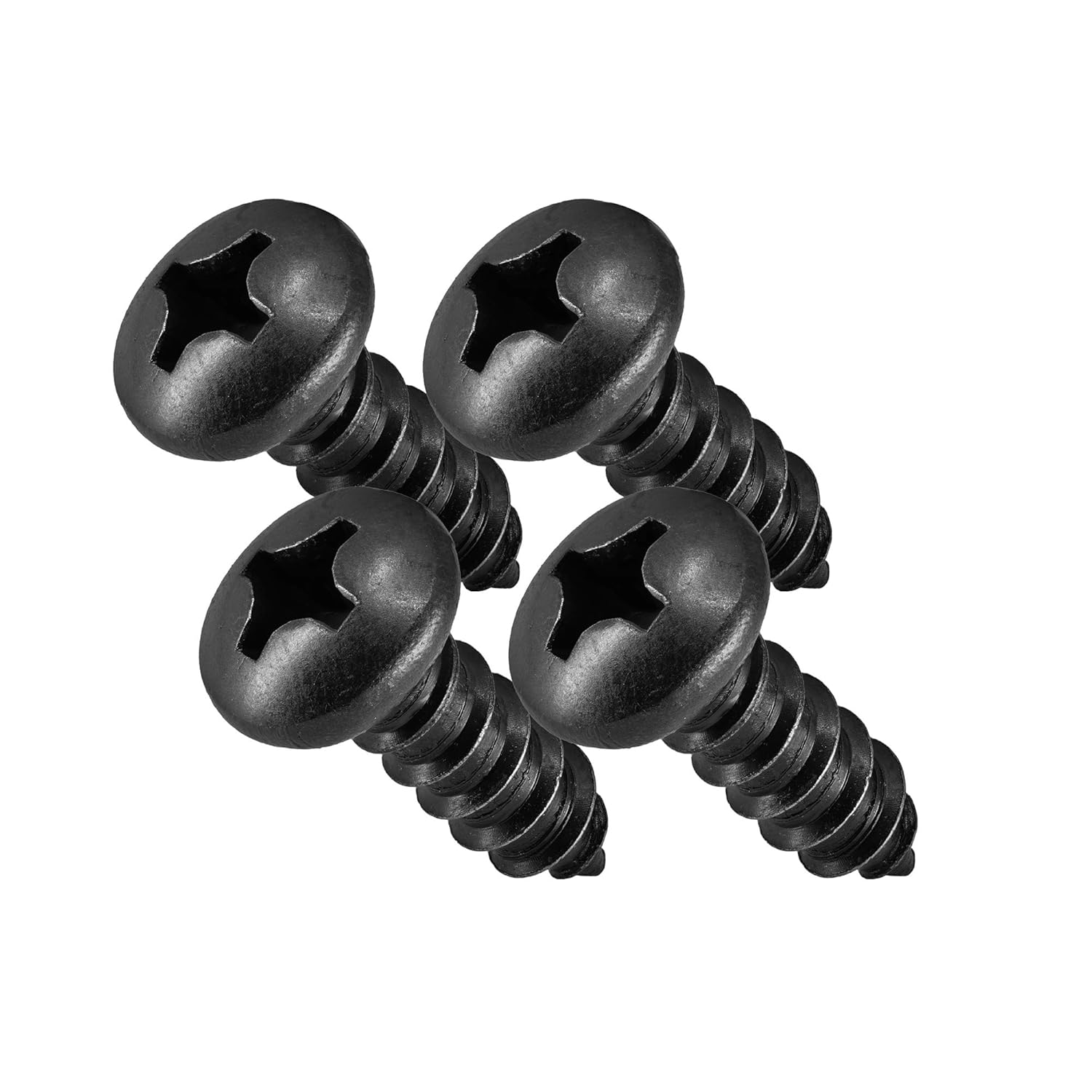 Black License Plate Screws, Black Head Stainless Steel