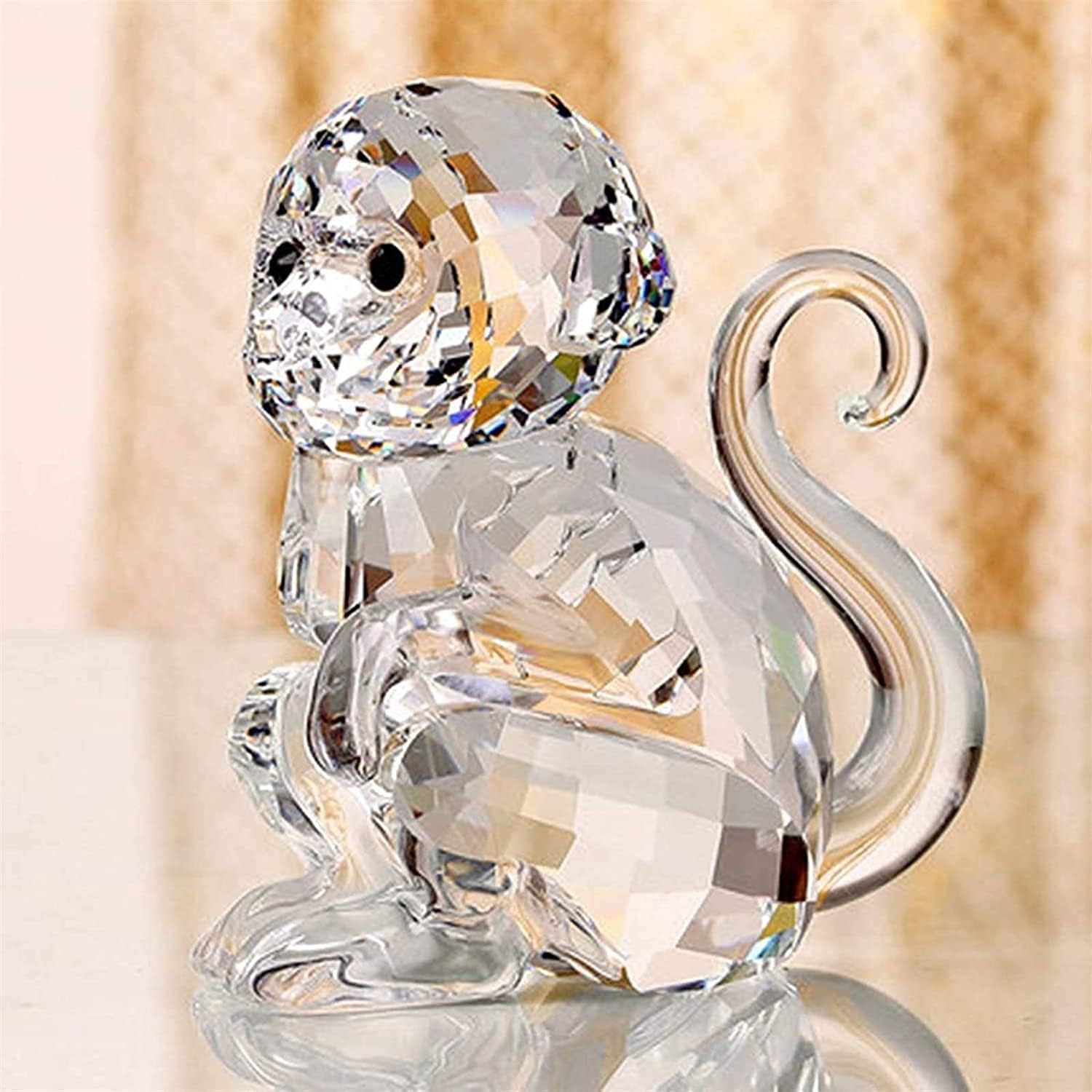 Estatua de estantería, escultura abstracta, decoración de estante, for oficina en casa, decoración de sala de estar, estatuas de mono del zodiaco Feng Shui, cristal, mono, mascota, decoración de ofici