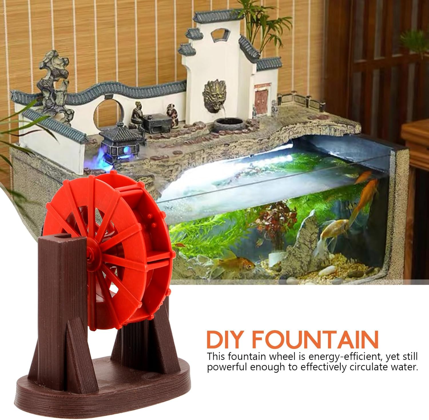 Vintage Plastic Fountain Accessory Water Wheel for Home Landscaping image 3