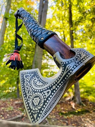 Miniatura 3 de Hacha vikinga hecha a mano con hacha para lanzar hachas, hachas picadoras, regalos para hombres, herramienta de mano de trabajo de madera, regalos