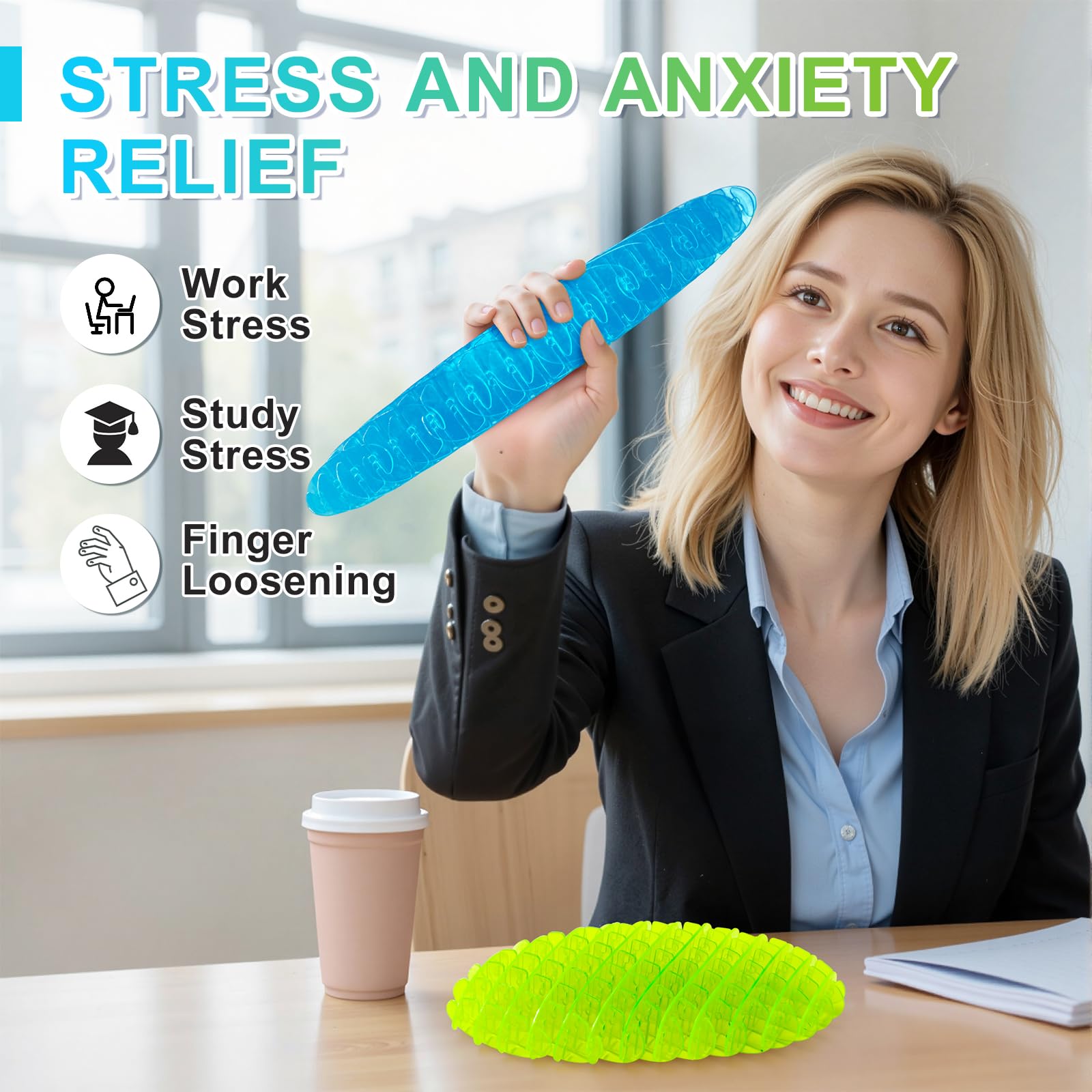 Juguete de gusano para ansiedad – Juguetes sensoriales para adultos | Juguetes sensoriales para niños con autismo y TDAH | Fidgets para niños y adolescentes | Herramientas calmantes para el estrés |