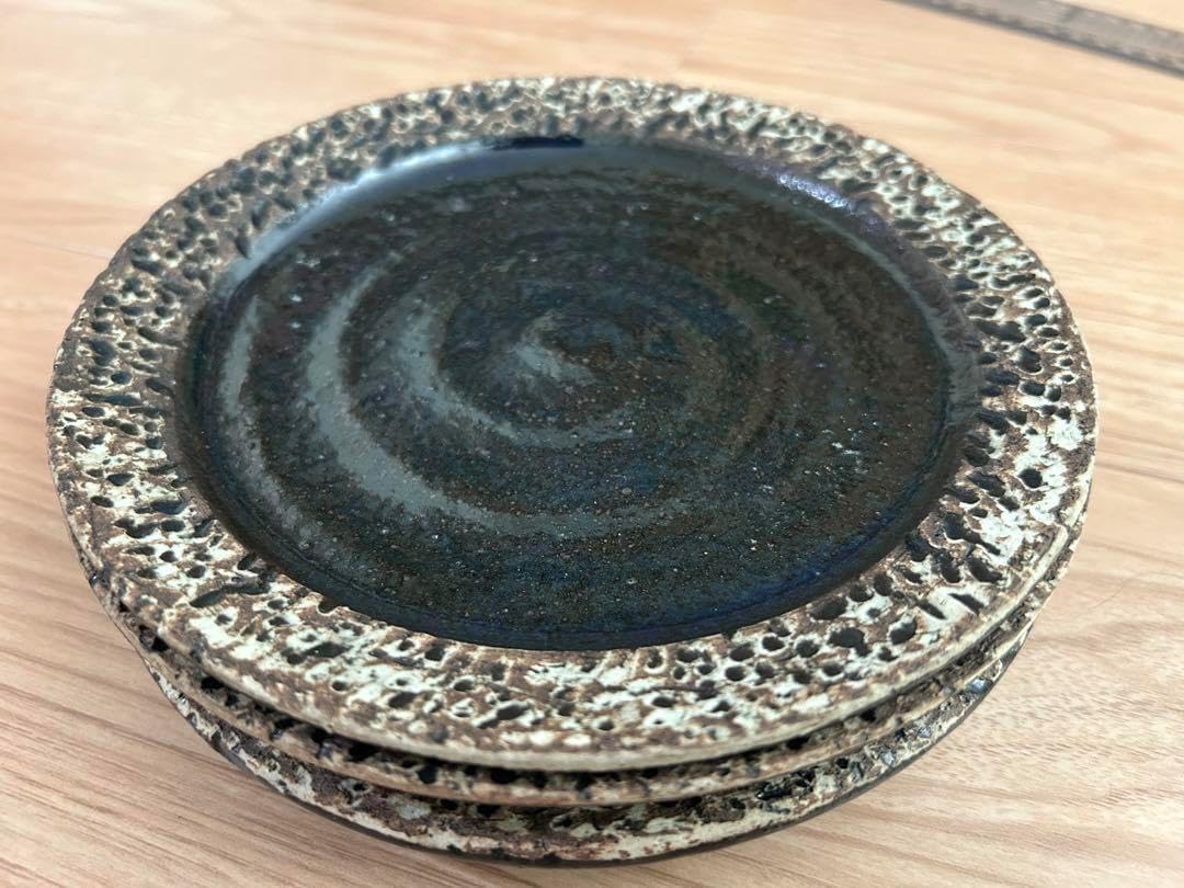 皿 5枚 古伊万里 染付 山水 江戸 窯傷 家屋 船