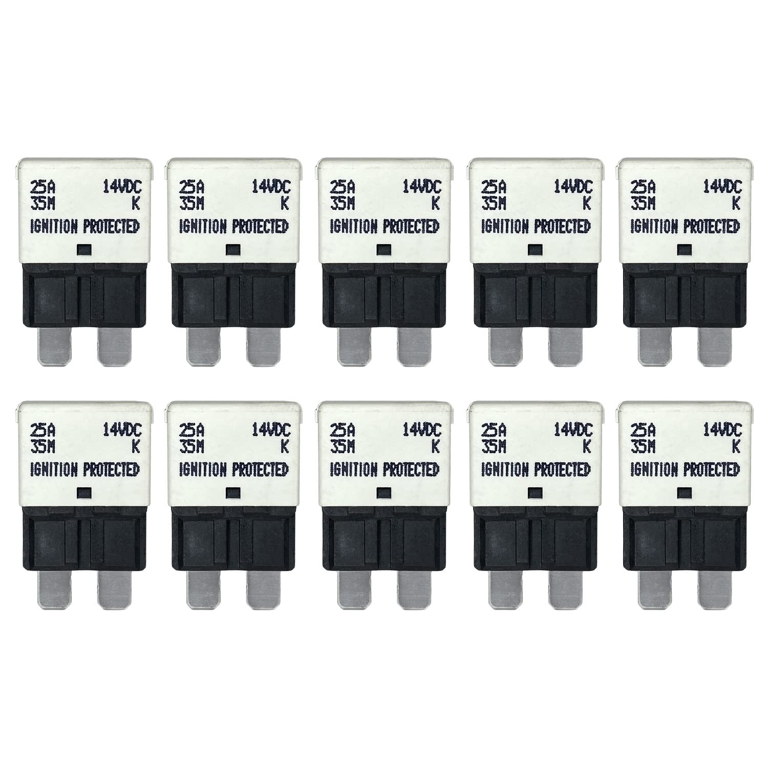 Auto Reset ATC/ATO 7.5 Amp Circuit Breaker Fuse for Automotive Marine RV Car Truck Audio Battery Protection Automatic Reset | Low Profile (7.5A, 10 Pack)