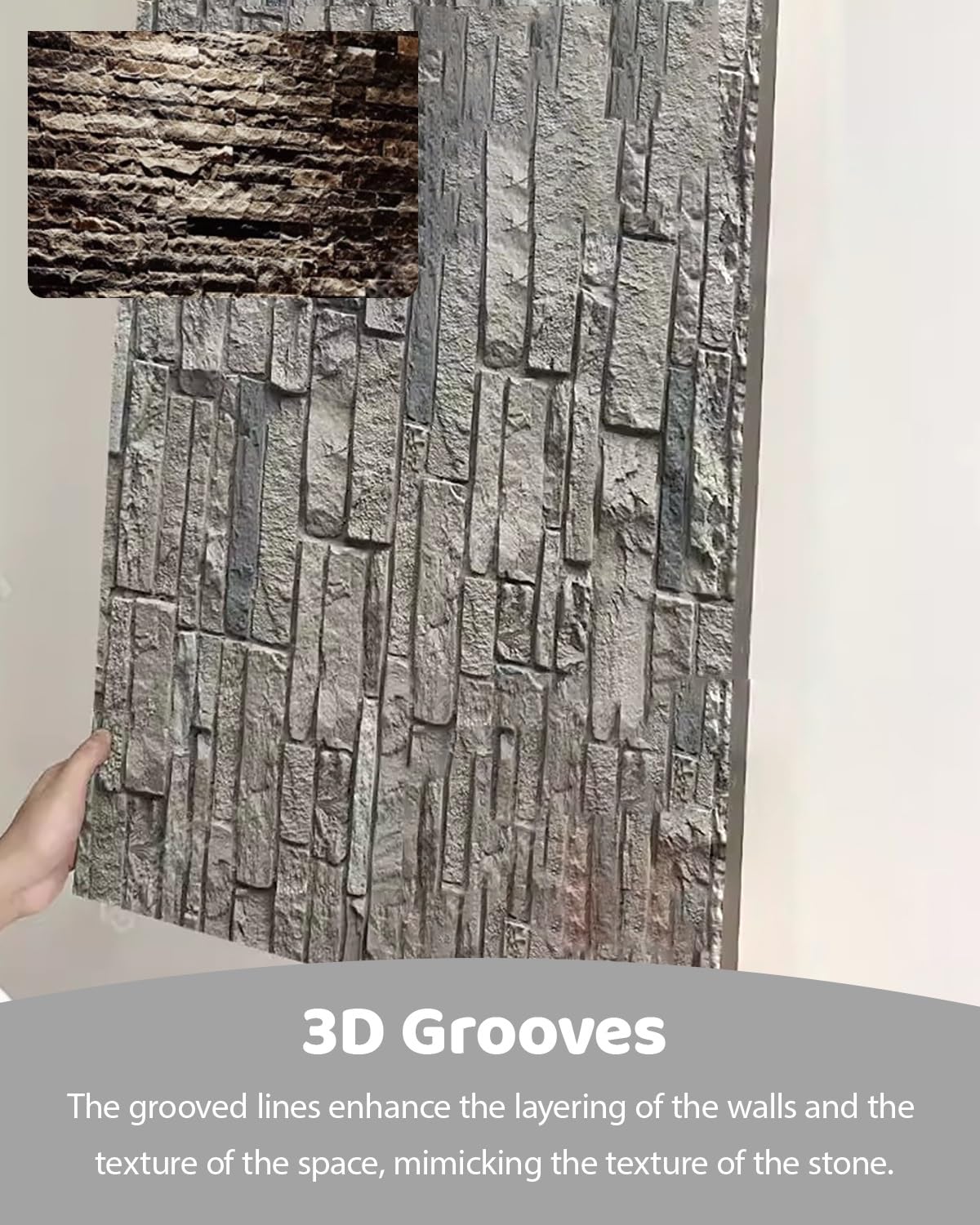 Pannelli Decorativi per Pareti Rivestimento Murale 3D In Finta Pietra per Bagno con Patio, Pannelli Decorativi per Interni Ed Esterni con Texture In Pietra, Pannelli di Rivestimento Murale In Finta Pi