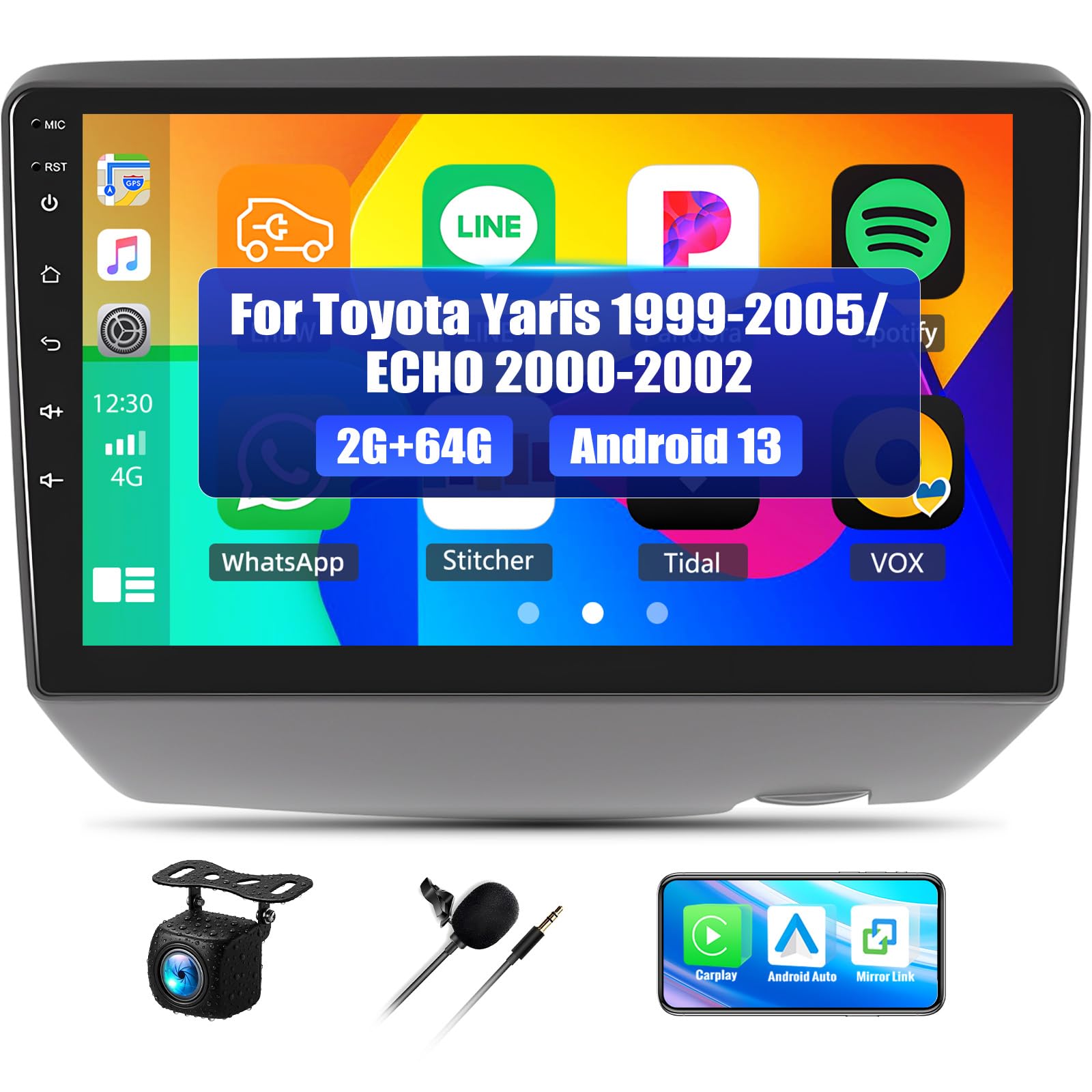 Amazon.com: SIXWIN 2G+64G Android 13 Car Stereo for Toyota Yaris