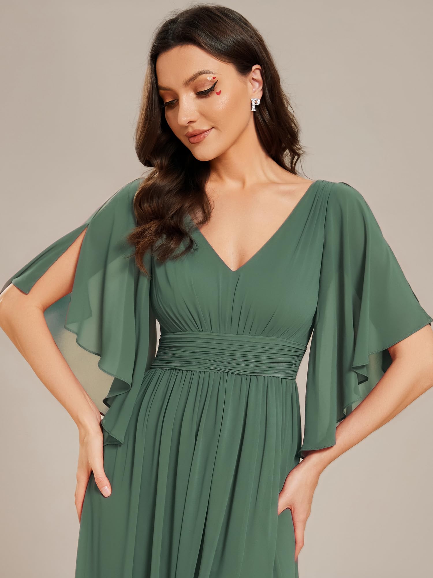 Ever-Pretty Brautjungfernkleider Lang Chiffon Sommer Maxi Elegantes Abendkleid ES01886