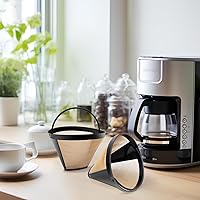 Vista 7 de Filtro de café dorado reutilizable #4 cono filtro de café de repuesto para cafeteras y cafeteras Cuisinart/Ninja (1)