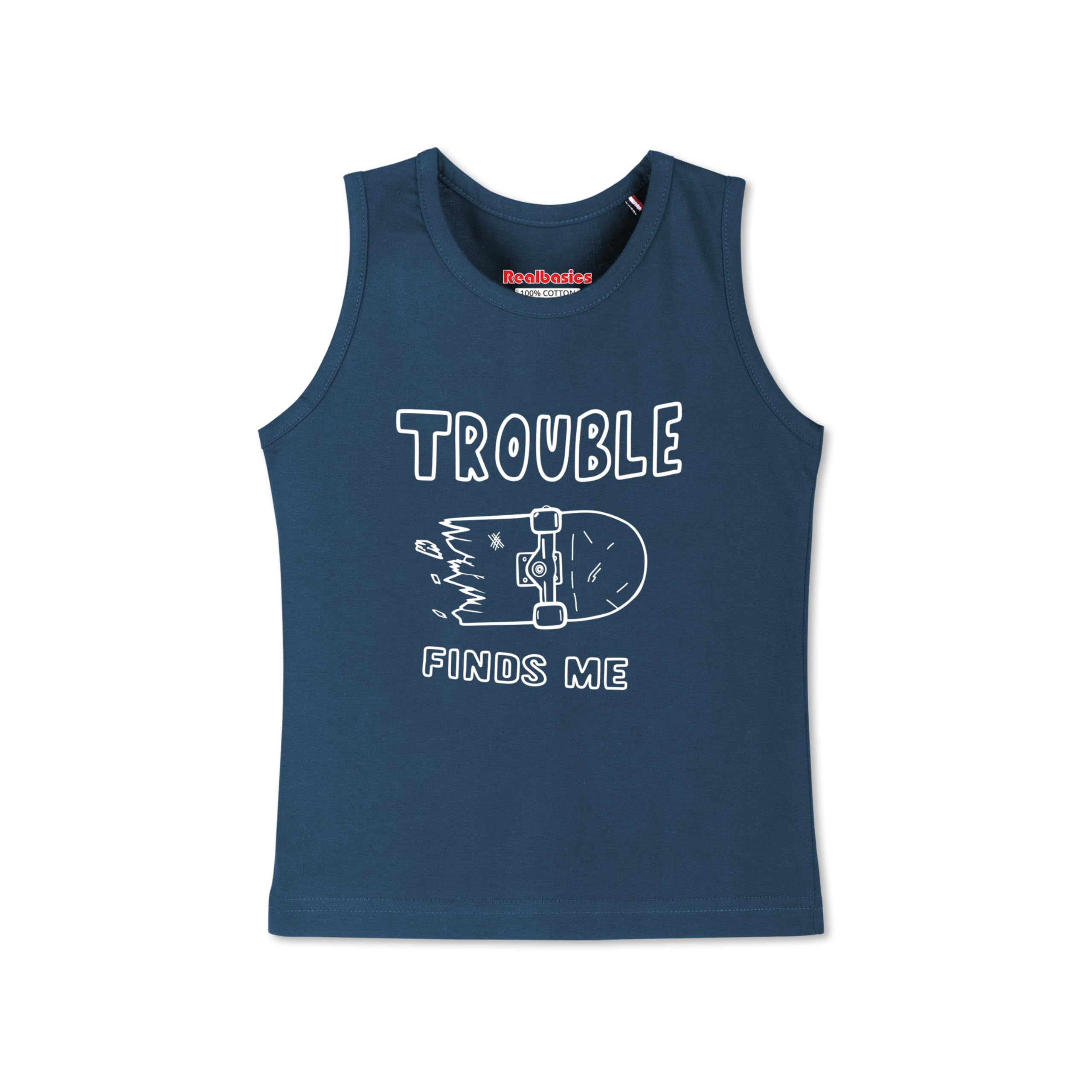 Real Basics Cotton Boys Regular Fit Vests (RB-BS-Tvest-XiKago-1112_Multicolor_11-12 Years) - Image 4 thumbnail