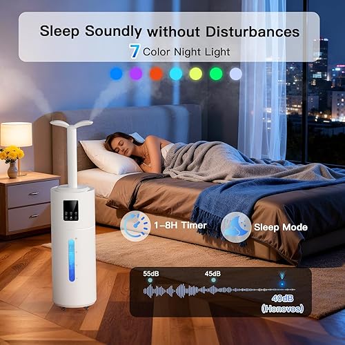 Miniatura 6 de Smart Humidifiers for Large Room Bedroom Home 1800 sq.ft, 17L4.5Gal Large Humidifier with Extension Tube & 3 Mist Modes, Top Fill Whole House Cool