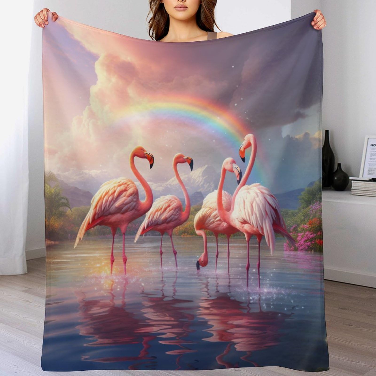 Couverture flamant rose, plaid en flanelle douce, idée cadeau idéale