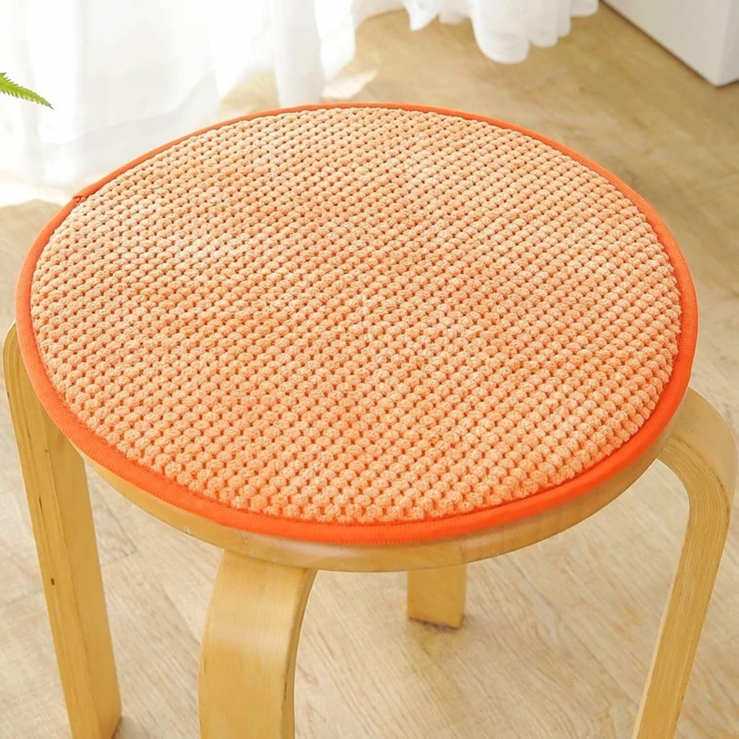 NMVAWIPT Round Stool Cushion, Chair Seat Cushions For Dining Kitchen, Office, Bar Stools(Orange,12ins)
