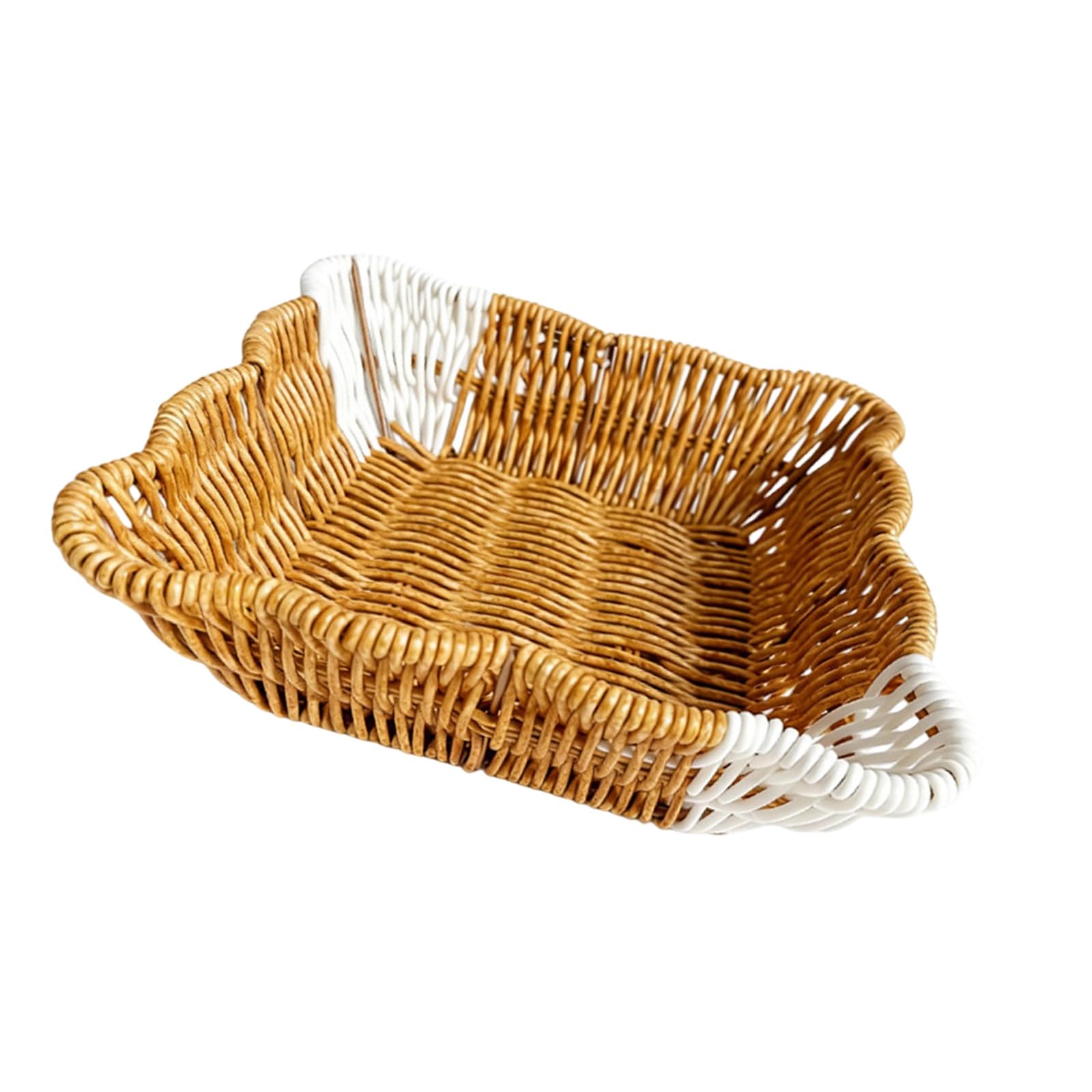 Msioytog Double Tone Wicker Styles Fruit Tray for Dessert and Snacks Sturdy PP Materials Holders with Multiple Compartments Elegant Candy Display Bowl