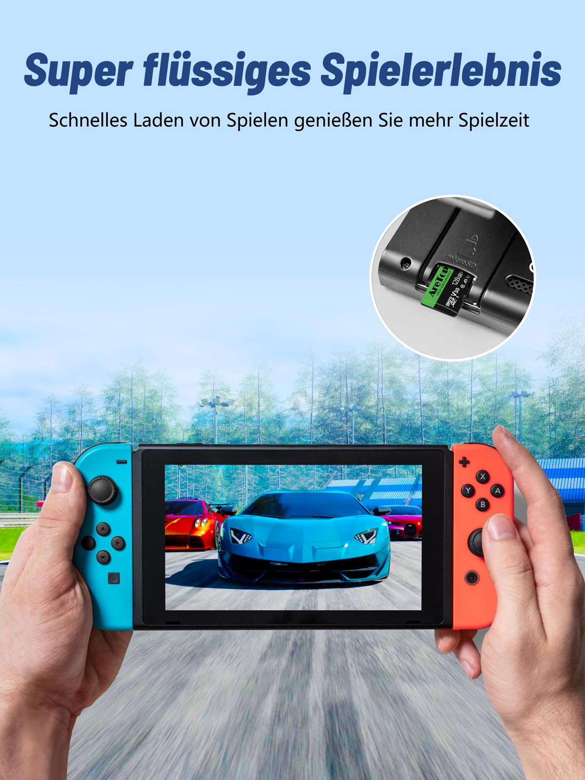 Aretop Scheda Micro SD da 128 GB, 2 pezzi, con 2 adattatori MicroSDXC, UHS-I U3 V30 A1, registrazione video Full HD Micro SD Memory Card per fotocamera/smartphone/drone/Dash Cam
