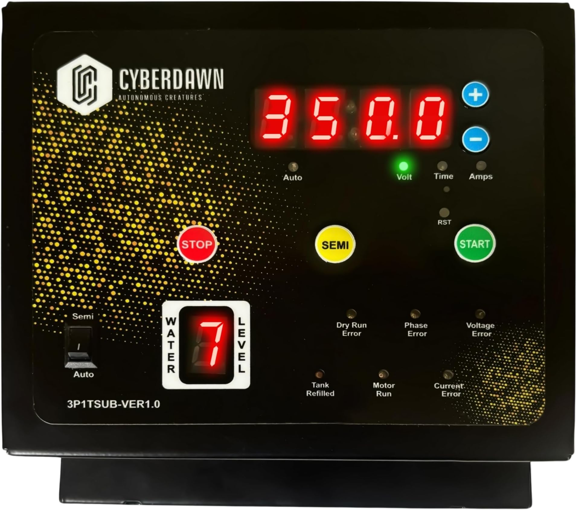 Three Phase 1 to 3 HP Single Tank Submersible Pump with 30 Meter Sensor Wire | Automatic Water Level Controller | Electric Monitoring System