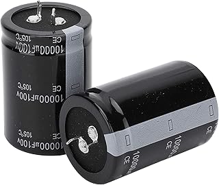 2pcs Electrolytic Capacitor, 10000uF 100V Capacitor 105â„ƒ 3.5 x 5cm Black Capacitor 10000uf Terminal Electrolytic Capacitor for Electronic Applications