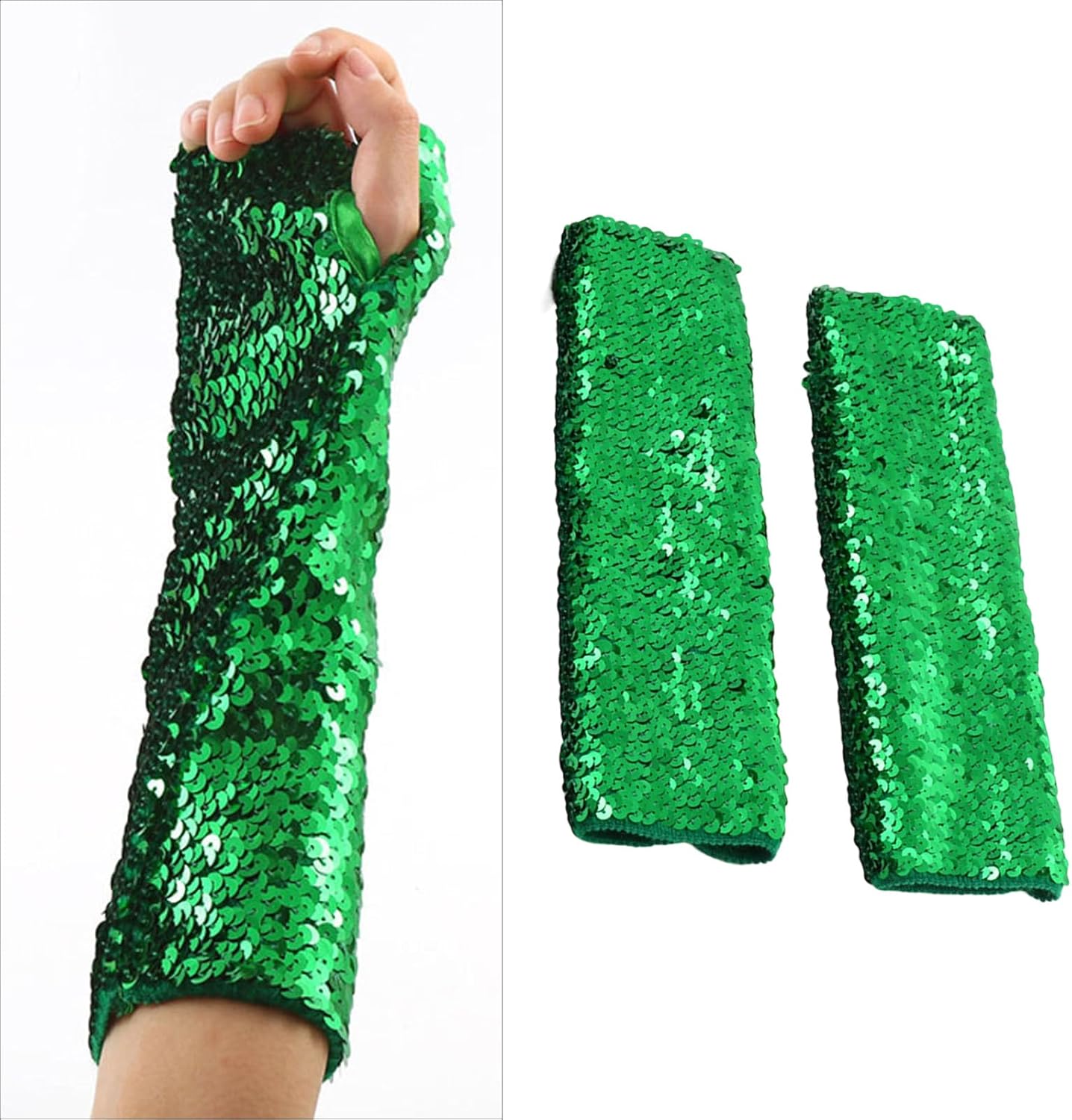 Manches à Paillettes Extensibles - Pour Déguisement, Carnaval, Fête, Spectacle (1 Paire)